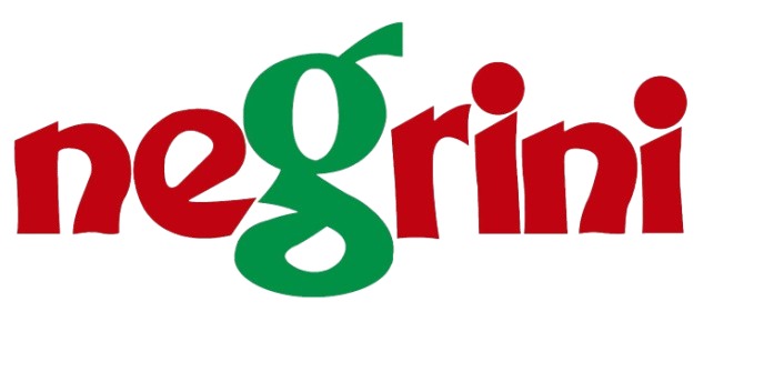Logotipo de Negrini en rojo y verde con tipografía distintiva.
