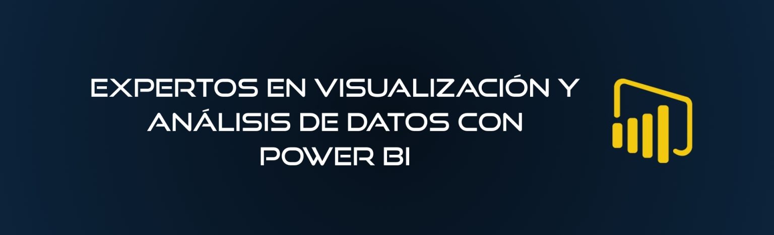 Visualización de datos con Power BI – texto e icono amarillo sobre fondo azul – Nattia Digital Solutions, Madrid