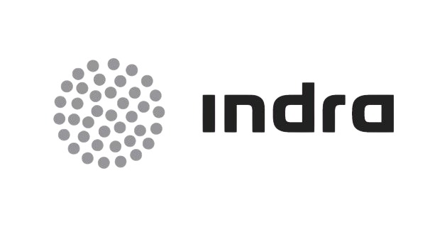 Logotipo de Indra con vínculos de innovación junto a Nattia Digital Solutions